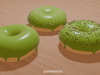 Matcha Doughnuts 3D 3d 3d art 3d blender 3d design 3d illustration blender blender art doughnut food food design ill illustration