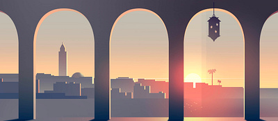 Morroco arcedes illustration light masjid morroco sunrise travel
