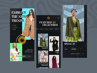 Clothing Ecommerce Shop - Mobile App Design cart clothing store concept dark design ecommerce fashion innovative mobile app shop shopify shopping ui ux