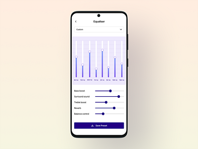 Equaliser app design app ui dailyui equaliser ui design ui ux uidailychallenge