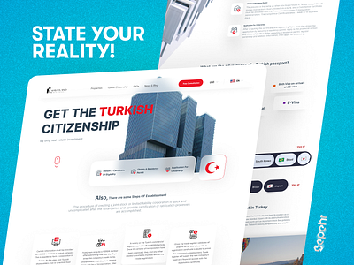 State your reality! | Website real estate design architecture building house invesment invest landing page modern property real real estate ui ux