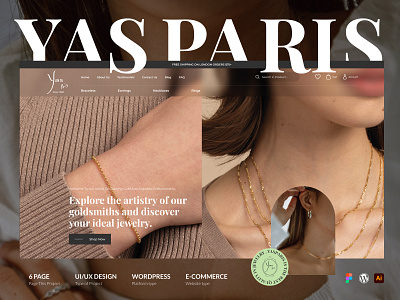 YASPARIS Jewelry Store UI/UX Design beauty landing page ui uiux web design