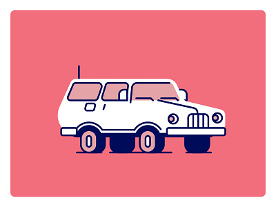 Old Car car design graphic design icon illustration line logo minimal pickup retro simple suv truck ui