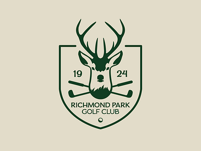 Richmond Park Golf Club - Logo branding deer golf golf logo illustration logo logo design london traditional vector logo