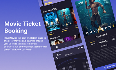 Movie tickets booking app animation branding graphic design logo motion graphics ui