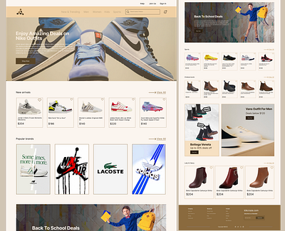 E-commerce landing page typography