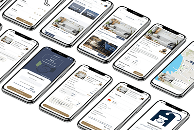 AccCoupon - Web & Mobile Application accommodation airbnb app booking card design map mobile negotiation pay payment price room search travel ui uiux ux web