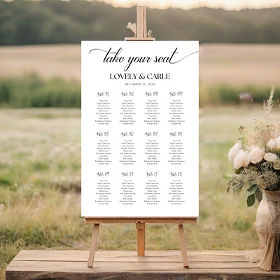 Elegant Wedding Seating Chart Template design wedding