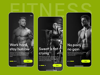 Fitness App Onboarding Screens 🏋️‍♂️ app branding design graphic design logo ui uiux ux