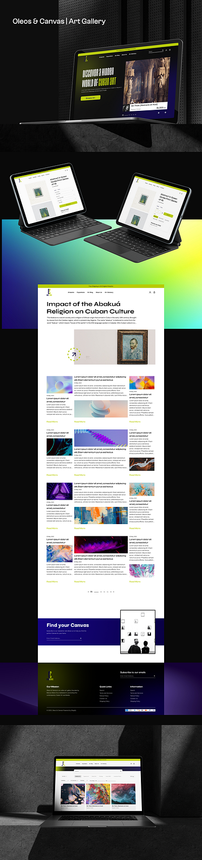 Oleos & Canvas | Art Gallery art art gallery design gallery landing page latest website design