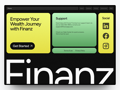 Finanz - SAAS Website Footer Design branding design footer graphic design illustration landing page saas ui web design website