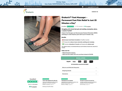 Foot Massager - Funnelish advertorial branding design designing funnel funnel funnelbuilder funnelish sales funnel sales page