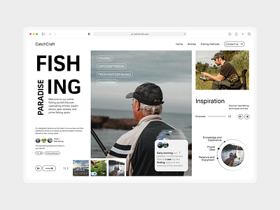 CatchCraft Website branding business catch design fish fisherman interface modern photography product startup ui uiux web webpage design website