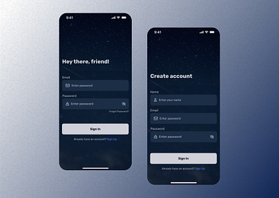 Sign Up & Sign In app sign in sign up ui ux