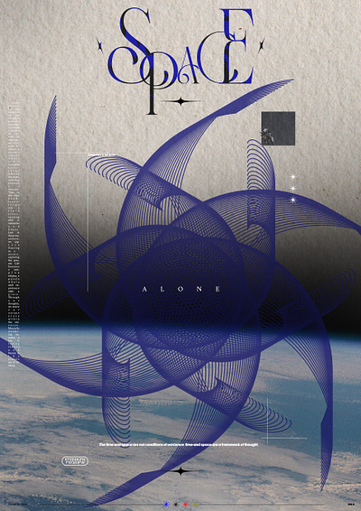 SPACE affiche alone design earth espace graphic design poster space terre