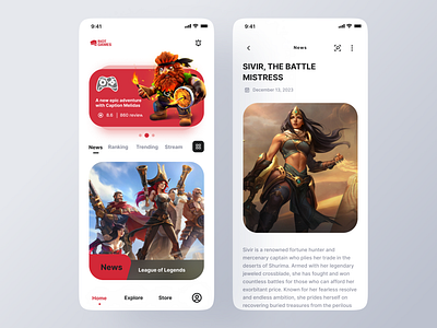 GameUI Design appdesign figma games gameui gaming minimalist uiux