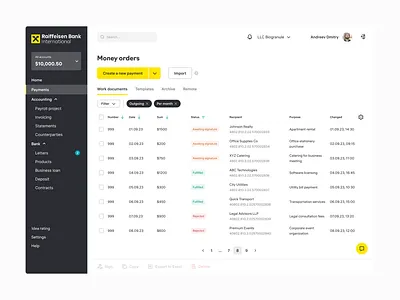 Payments page bank clean design payments payments page raiffeisen redesign ui ux web