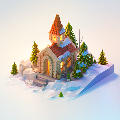 Winter 3d 3d art design graphic design illustration low poly lowpoly winter