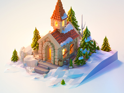 Winter 3d 3d art design graphic design illustration low poly lowpoly winter