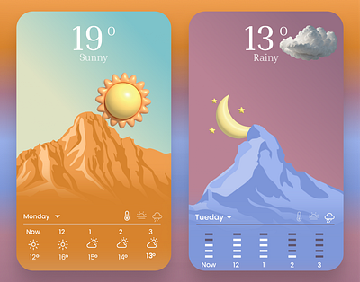 Weather Design branding dailyui design graphic design illustration ui ux