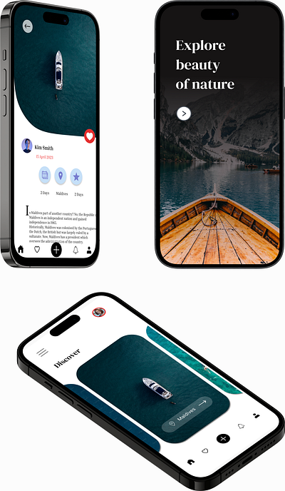 Travel destination guide App ui