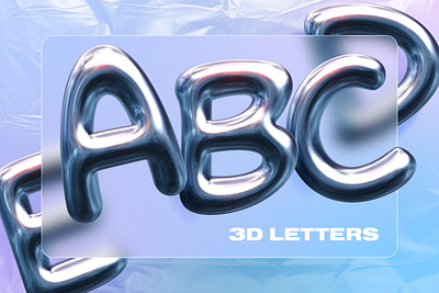 3D Letters 3d clean design futuristic graphic design logo ui