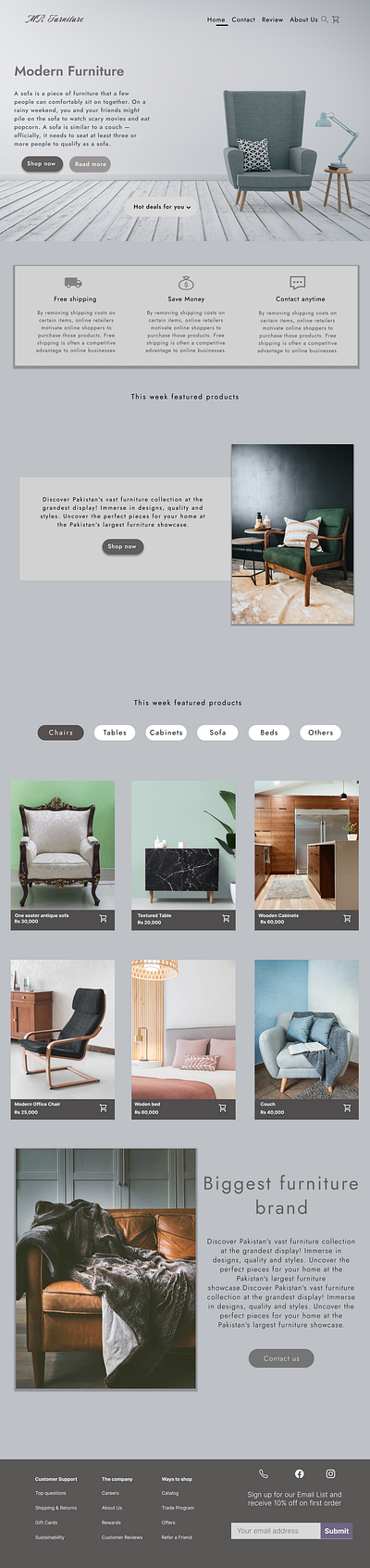 Furniture Buying Website branding ui ux webdesign figma