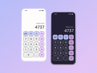 Calculator UI calculator dark mode pastel playful ui