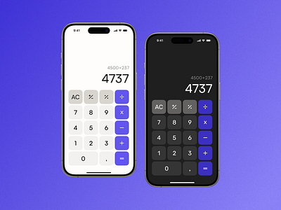 Calculator UI calculator dark mode modern ui