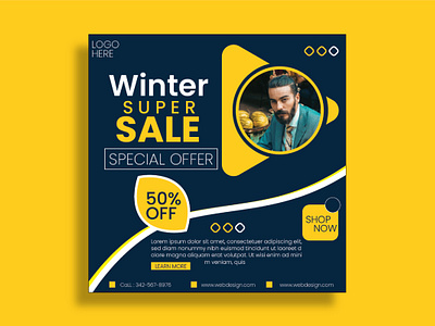 Banner Ads banner design business banner design business flyer design discount banner flyer design graphic design super sale banner super sale flyer winter business flyer winter business flyer design