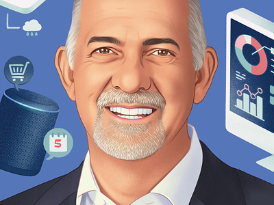 Alex Joannou 2d business digital editorial folioart helen green illustration portrait technology