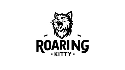 Roaring Kitty Logo Design animal cat logo kitten kitten logo kitty logo log design minimal