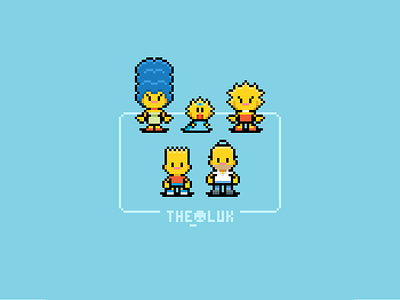 Pixel Art Characters - The Simpsons characters pixel art pixel artist retrogames the simpsons theoluk videogames