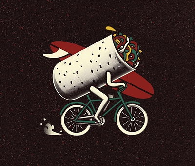 Sierra Grille Atlantic Beach: T-shirt designs v1 bike burrito character design graphic design illustration mexican food restaurant surfing t shirt design text mex