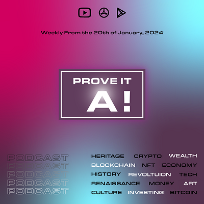 Podcast Cover: Prove it A! ai crypto graphic design illustration illustrator nft podcast renaissance