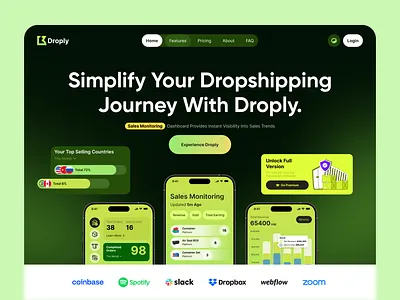 Landing page- Shipping Container Monitoring System branding hero section homepage landing landingpage shots typography ui