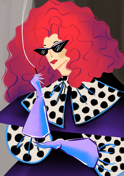 myrtle snow • ahs characters character drawing character illustration digital illustration fashion illustration female character illustration