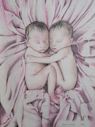 Portrait of twin sisters