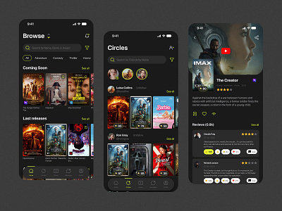 movie recommendation app redesign app app design application figma mobile app ui user experience user interface ux uxui