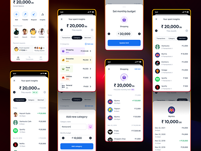 Payment Tracking 📊 bank budgeting finance payment category payment tracking spending limit ui ux