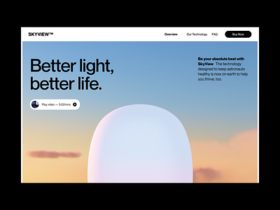 SKYVIEW website for BIOS 3d animation bachoodesign bios clean design desktop interface lamp light ui ux webdesign website