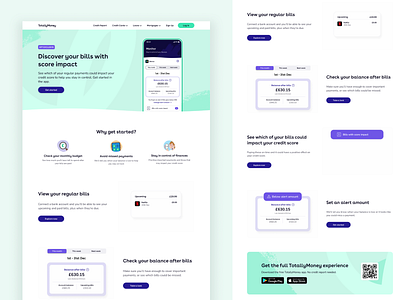 TM monitor campaign landing page campaign fintech landing page layout marketing open banking totallymoney ui web page website design