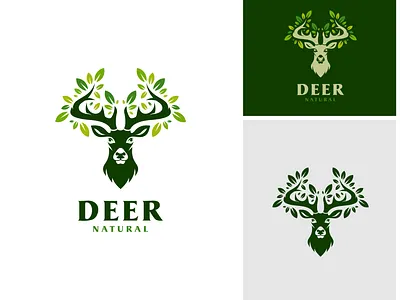 Deer Leaf Nature Logo Design antler branding branding logo creative deer design graphic design horn illustration inspiration leaf logo logo design logoinspiration logos natural nature reindeer tree wildlife