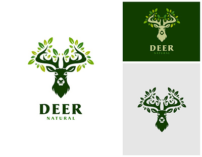 Deer Leaf Nature Logo Design antler branding branding logo creative deer design graphic design horn illustration inspiration leaf logo logo design logoinspiration logos natural nature reindeer tree wildlife