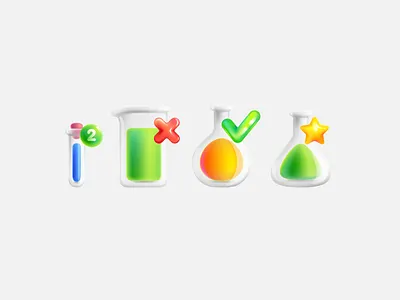 Chemical laboratory equipment biotech branding chemical colourful design emoticon equipment flask glossy icon illustrator medical scientific shine ui