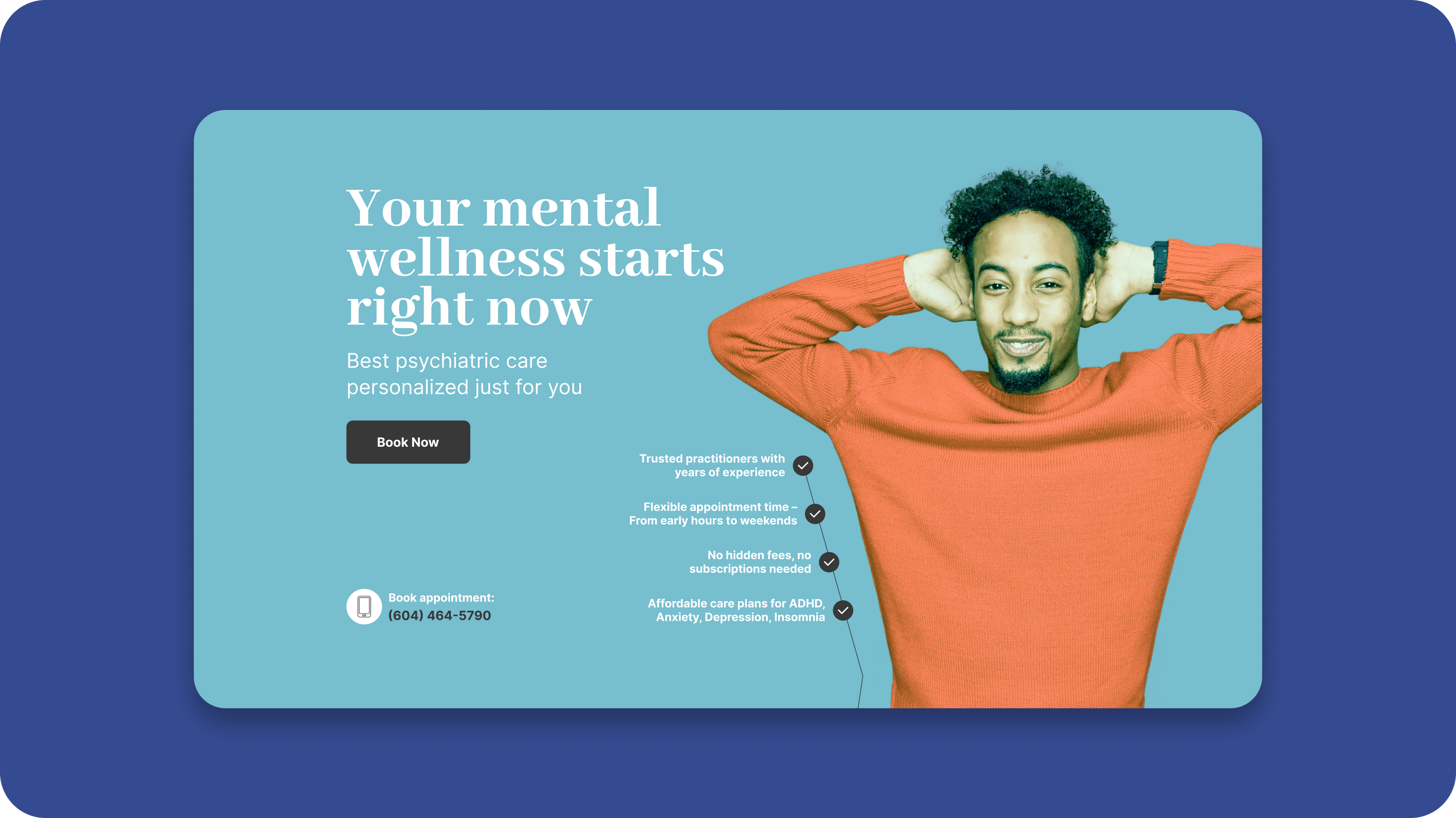 Concepts for Hero Section for Psychiatric Telehealth animation branding concept cta firstscreen graphic design herosection mentalhealth microanimation minimalism minimalistic productdesign telehealth ui ux uxui