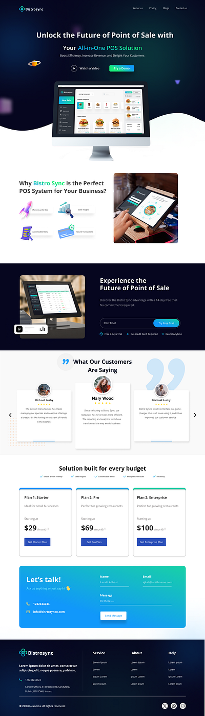 POS Web Page point of sale pos product design sales tool ui ux web page