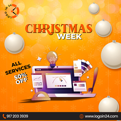 Christmas Week Discount on All Services branding christmas week design graphic design grid icon identity illustration logo logo design pattern services ui