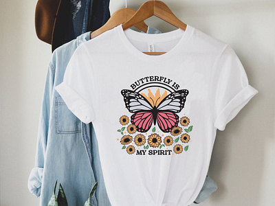 Butterfly T-shirt design branding butterfly butterfly t shirt design design dribble dribble t shirt design graphic design illustration inspirational quote logo nature nature lover nature t shirt design t shirt design tee tees typo typography ui