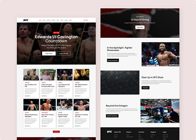 Landing Page Re-Design : UFC hero section landing page mma ufc ui ui design ux web design
